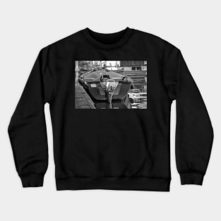 Small motorboat on the Norfolk Broads, UK Crewneck Sweatshirt